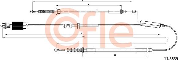 Cofle 92.11.5839 - Cable, parking brake www.parts5.com