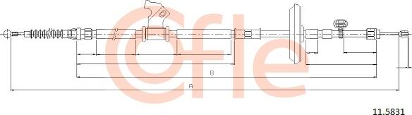 Cofle 92.11.5831 - Cable, parking brake parts5.com