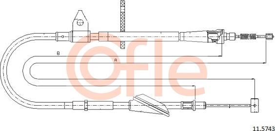 Cofle 92.11.5743 - Cable, parking brake parts5.com