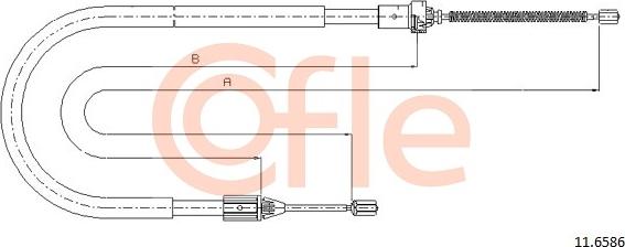 Cofle 92.11.6586 - Cable, parking brake parts5.com