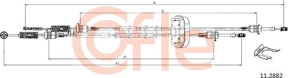 Cofle 92.11.2882 - Cable, manual transmission www.parts5.com