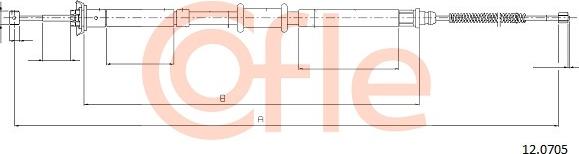 Cofle 12.0705 - Cable, parking brake parts5.com