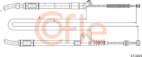 Cofle 17.1415 - Cablu, frana de parcare www.parts5.com