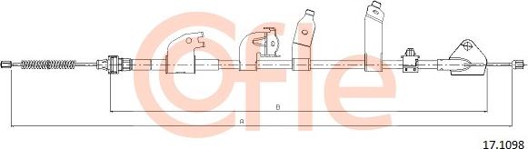 Cofle 17.1098 - Cable, parking brake www.parts5.com