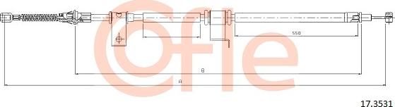 Cofle 17.3531 - Cablu, frana de parcare www.parts5.com