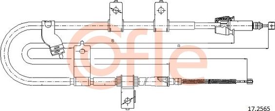 Cofle 17.2565 - Cable, parking brake www.parts5.com