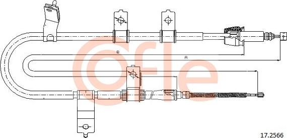 Cofle 17.2566 - Cable, parking brake www.parts5.com