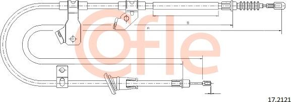 Cofle 17.2121 - Cablu, frana de parcare www.parts5.com