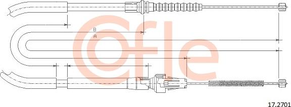 Cofle 17.2701 - Cablu, frana de parcare www.parts5.com