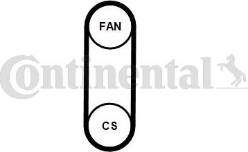 Continental CTAM 4PK711 ELAST T1 - Soonrihmakomplekt www.parts5.com