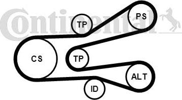 Continental CTAM 6PK1440K1 - Komplet rebrastega jermena www.parts5.com