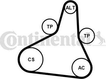 Continental CTAM 6PK1073 EXTRA K1 - Jeu de courroies trapézoïdales à nervures www.parts5.com