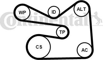 Continental CTAM 6PK1733K3 - V-Ribbed Belt Set www.parts5.com