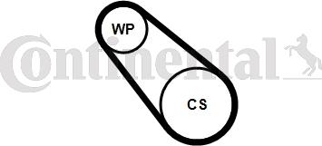 Continental CTAM 3PK576 ELAST WP2 - Vodna crpalka+komplet rebrastega jermena www.parts5.com