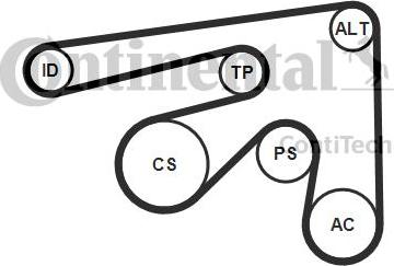 Continental CTAM 7PK2061K1 - Hosszbordás szíj készlet www.parts5.com