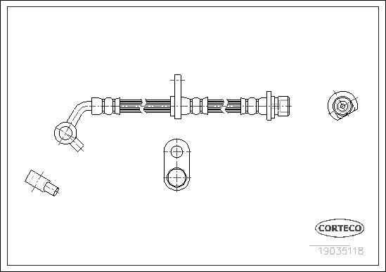 Corteco 19035118 - Ελαστικός σωλήνας φρένων www.parts5.com