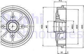 Delphi BF484 - Tambor de freno www.parts5.com