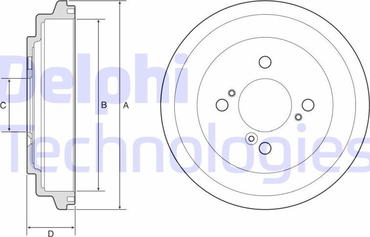 Delphi BF596 - Tambur frana www.parts5.com