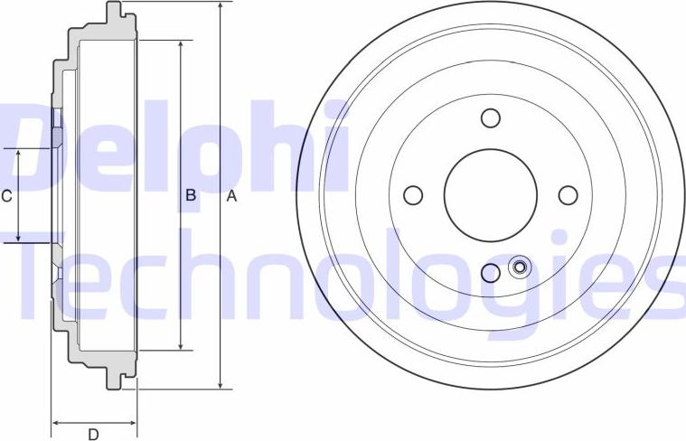 Delphi BF592 - Tambur frana www.parts5.com