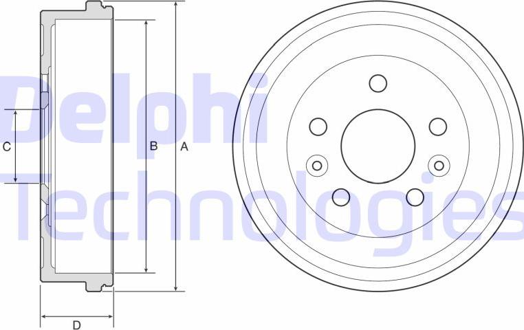 Delphi BF597 - Тормозной барабан www.parts5.com