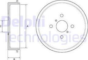 Delphi BF552 - Tambor de freno www.parts5.com