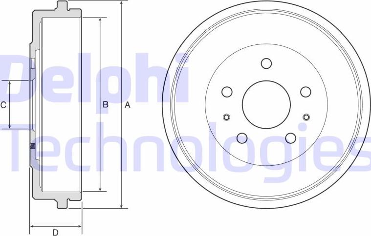 Delphi BF568 - Brake Drum www.parts5.com