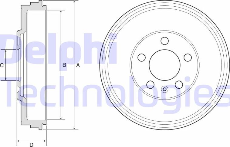 Delphi BF575 - Brzdový buben www.parts5.com