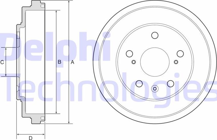 Delphi BF572 - Brake Drum www.parts5.com