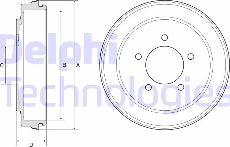 Delphi BF600 - Тормозной барабан www.parts5.com