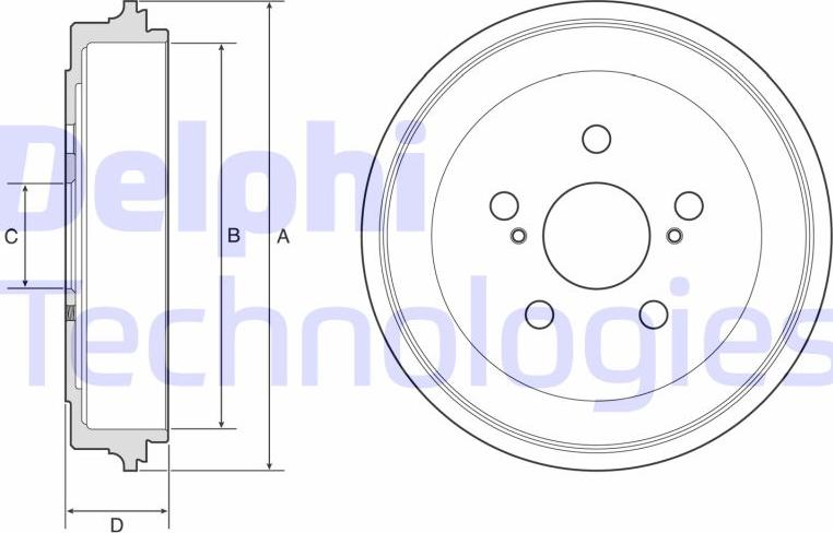 Delphi BF615 - Brake Drum www.parts5.com