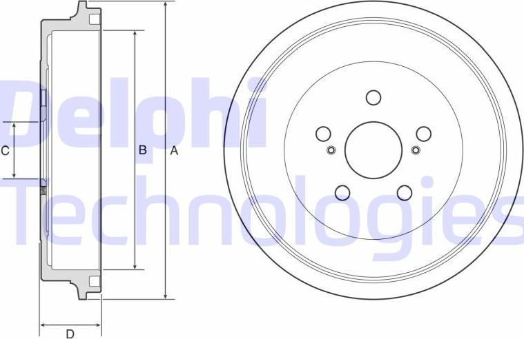 Delphi BF610 - Tambur frana www.parts5.com