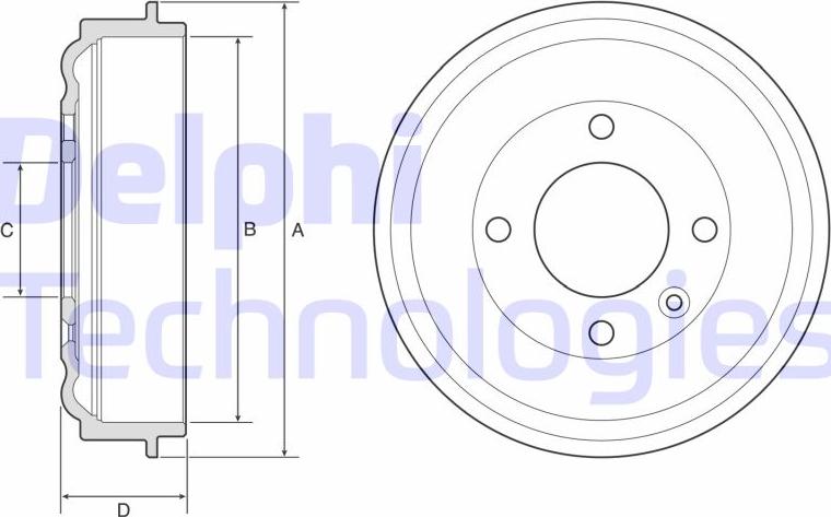 Delphi BF638 - Doboš kočnice www.parts5.com