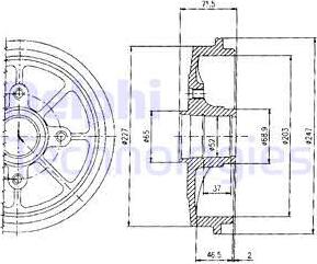 Delphi BF392 - Tambor de freno www.parts5.com