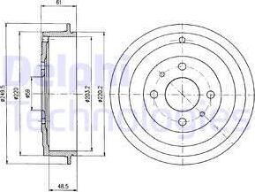 Delphi BF366 - Тормозной барабан www.parts5.com