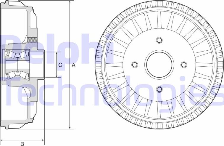 Delphi BFR768 - Brake Drum www.parts5.com