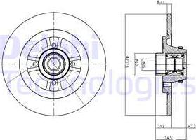 Delphi BG9025RS - Тормозной диск www.parts5.com