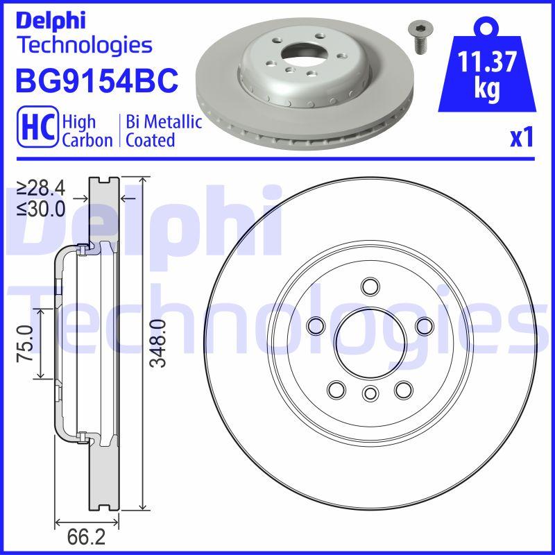 Delphi BG9154BC - Disco de freno parts5.com