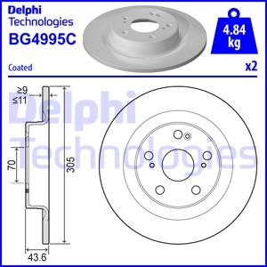 Delphi BG4995C - Brzdový kotouč www.parts5.com