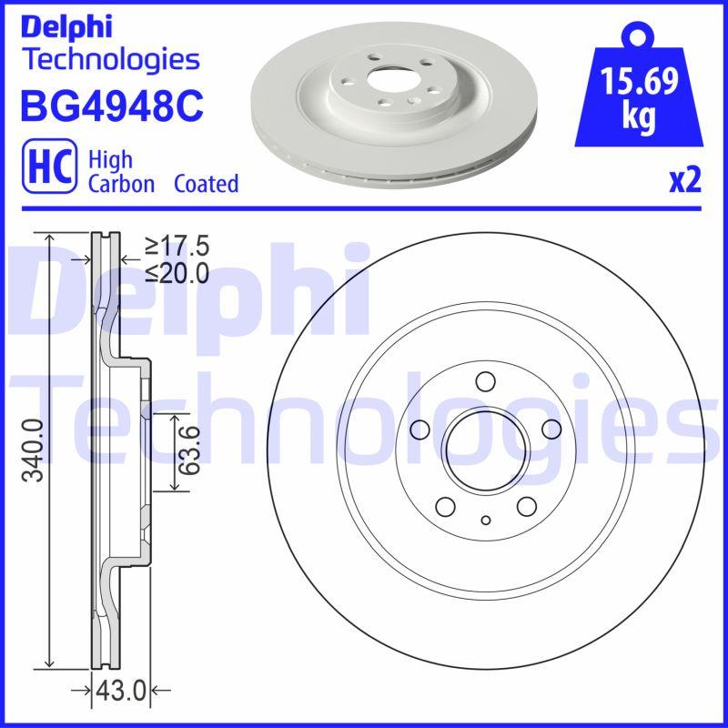 Delphi BG4948C - Тормозной диск www.parts5.com