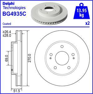 Delphi BG4935C - Bremsscheibe www.parts5.com