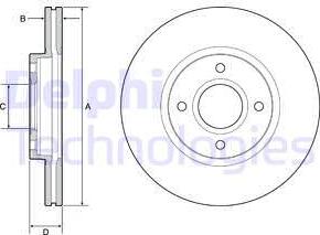 Delphi BG4569C - Disco de freno www.parts5.com