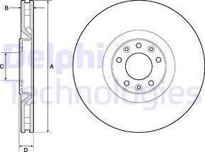 Delphi BG4814C - Disco de freno www.parts5.com