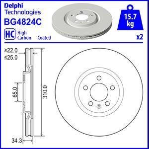 Delphi BG4824C - Тормозной диск www.parts5.com