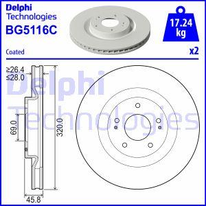 Delphi BG5116C - Disco de freno www.parts5.com