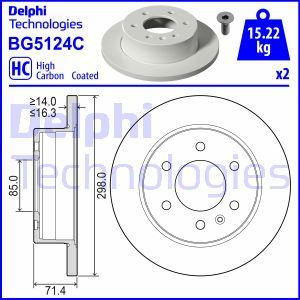 Delphi BG5124C - Disco de freno www.parts5.com