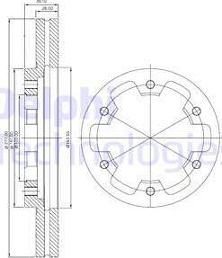 Delphi BG3422 - Disco de freno parts5.com