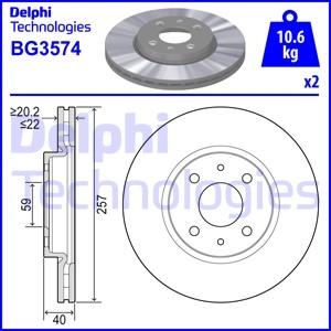 Delphi BG3574 - Disco de freno www.parts5.com