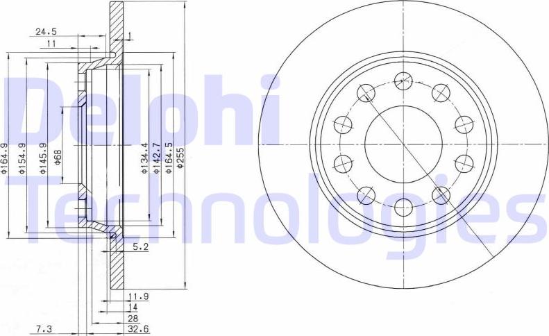 Delphi BG3674C - Δισκόπλακα www.parts5.com