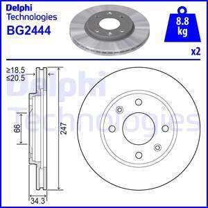 Delphi BG2444 - Disque de frein www.parts5.com