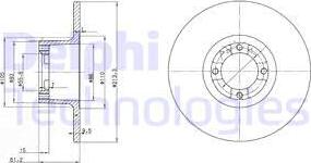 Delphi BG2081 - Disco de freno www.parts5.com